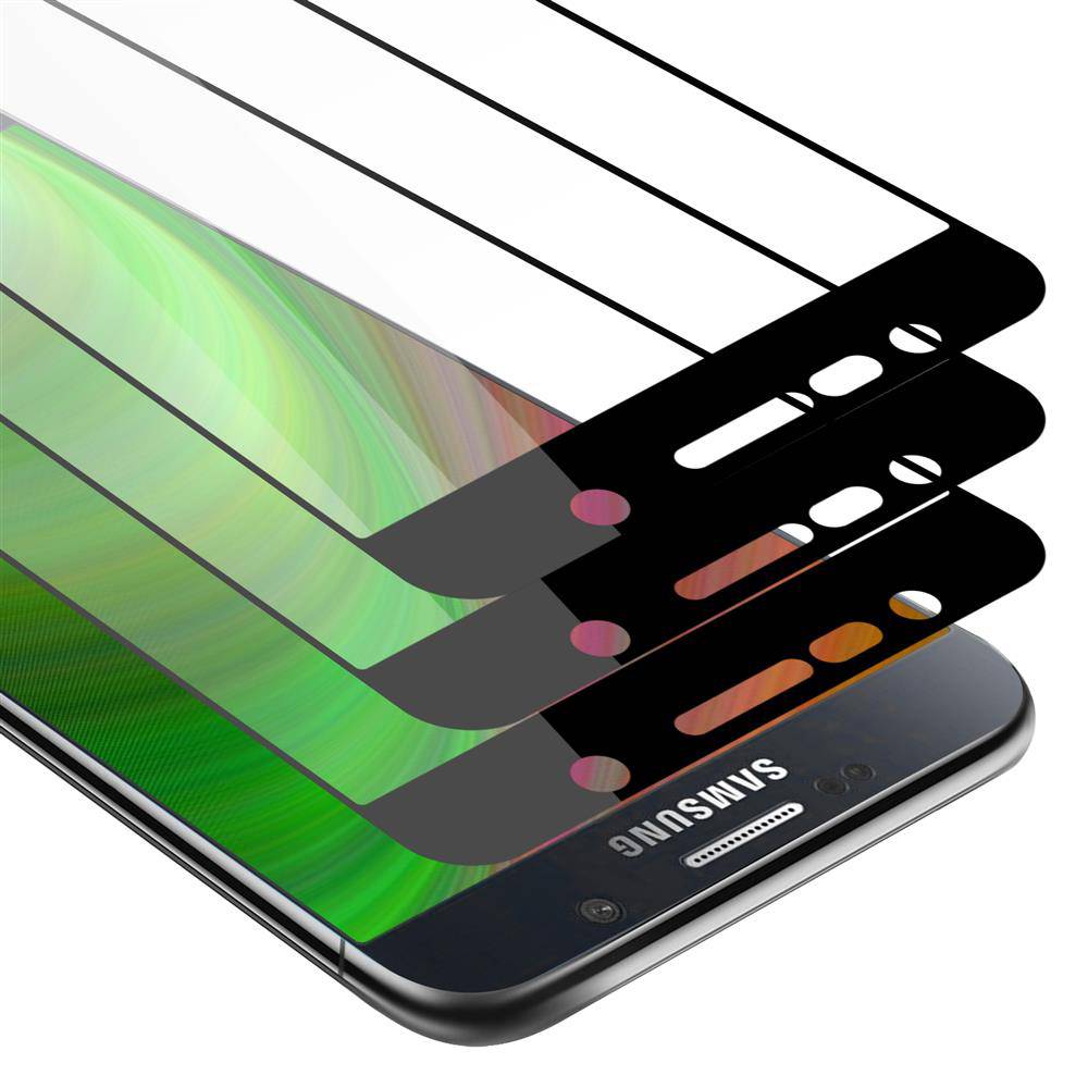 Cadorabo 3x Vollbild Panzer Folie für Samsung Galaxy NOTE 5 Schutzfolie in Schwarz Tempered Display-Schutzglas