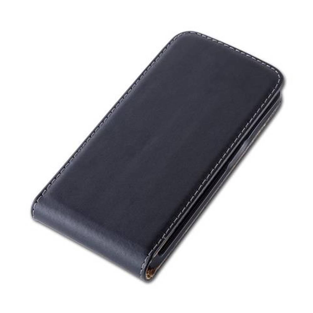Cadorabo Hülle für Samsung Galaxy CORE 2 Schutzhülle in Schwarz Flip Handyhülle Case Cover Etui Kunstleder