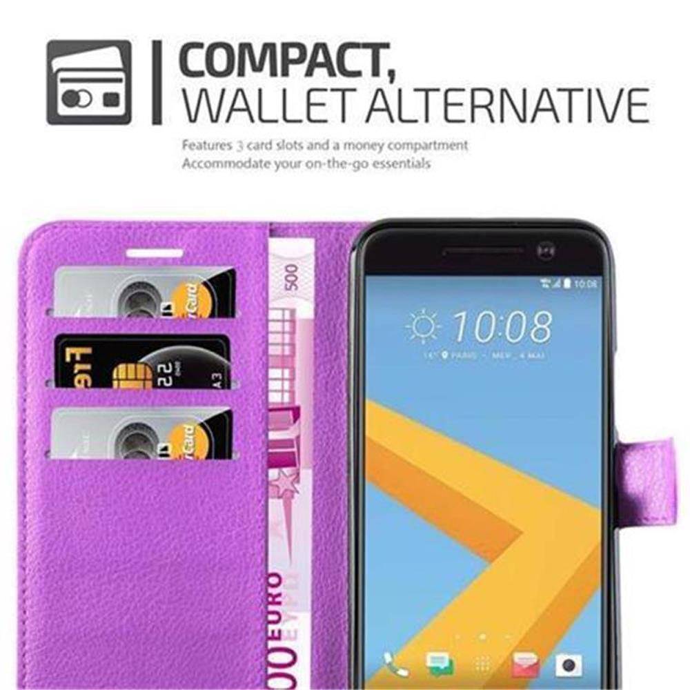 Cadorabo Hülle für HTC ONE M10 Schutz Hülle in Lila Handyhülle Etui Case Cover Magnetverschluss