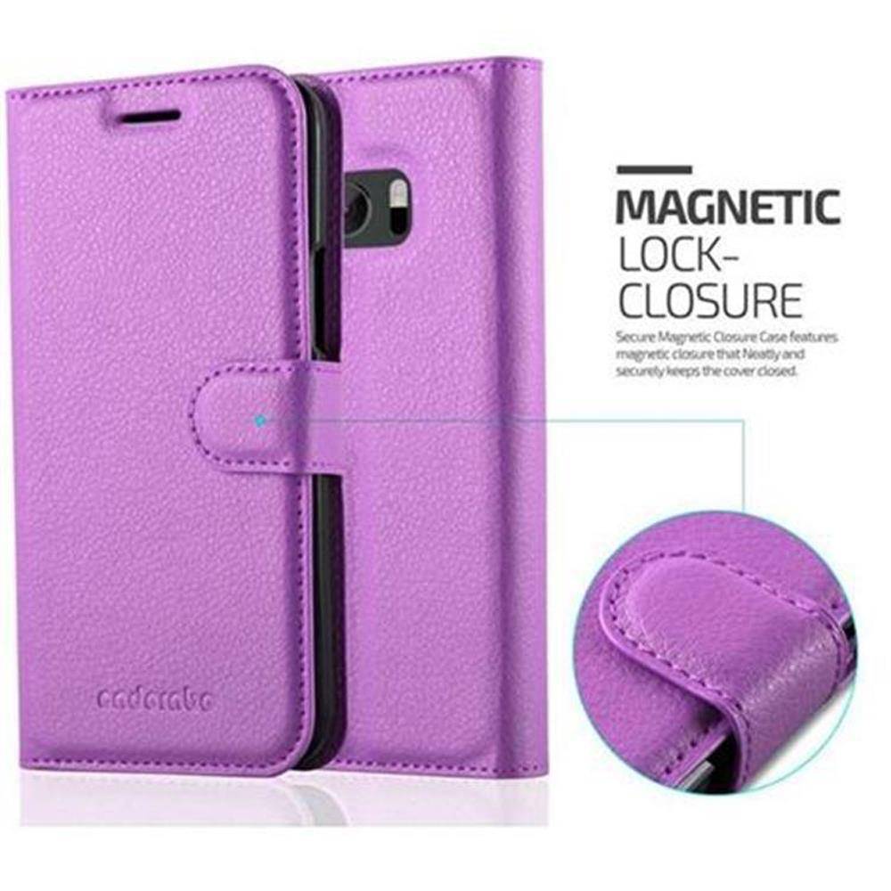 Cadorabo Hülle für HTC ONE M10 Schutz Hülle in Lila Handyhülle Etui Case Cover Magnetverschluss