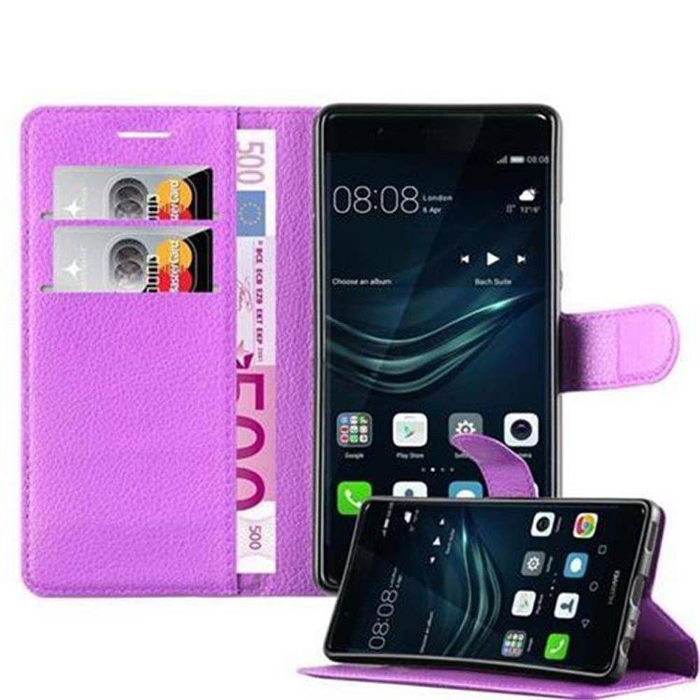 Cadorabo Hülle für Huawei P9 Schutz Hülle in Lila Handyhülle Etui Case Cover Magnetverschluss