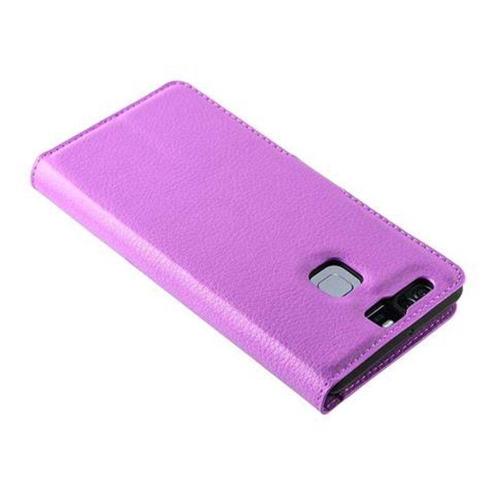Cadorabo Hülle für Huawei P9 Schutz Hülle in Lila Handyhülle Etui Case Cover Magnetverschluss