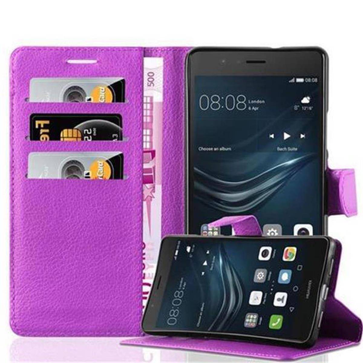 Cadorabo Hülle für Huawei P9 LITE 2016 / G9 LITE Schutz Hülle in Lila Handyhülle Etui Case Cover Magnetverschluss