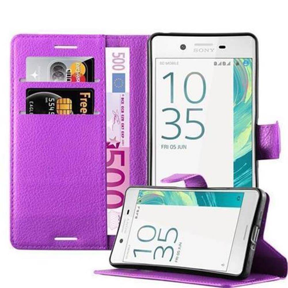 Cadorabo Hülle für Sony Xperia X Schutz Hülle in Lila Handyhülle Etui Case Cover Magnetverschluss