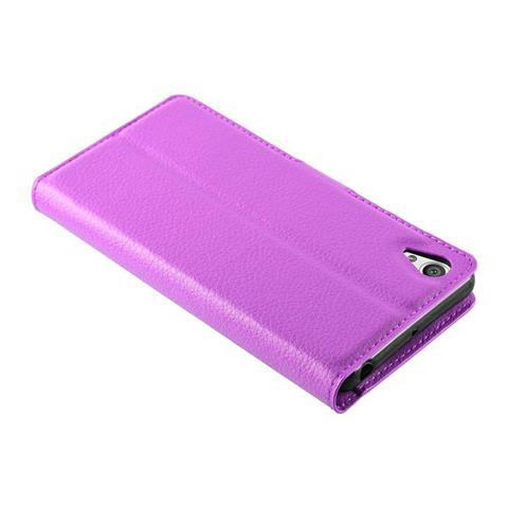 Cadorabo Hülle für Sony Xperia X Schutz Hülle in Lila Handyhülle Etui Case Cover Magnetverschluss