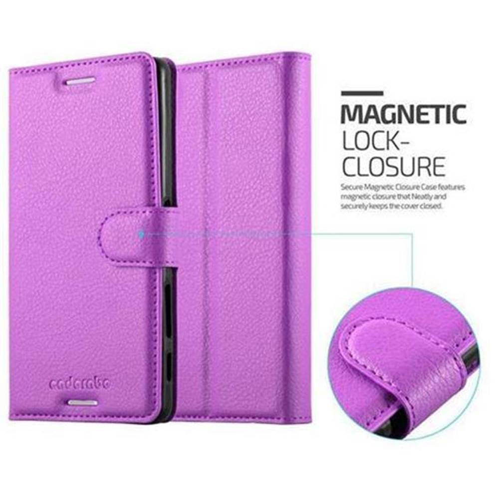 Cadorabo Hülle für Sony Xperia X Schutz Hülle in Lila Handyhülle Etui Case Cover Magnetverschluss