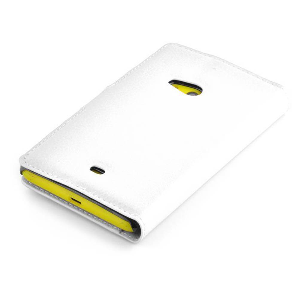 Cadorabo Hülle für Nokia Lumia 625 Schutz Hülle in Weiß Handyhülle Etui Case Cover Magnetverschluss