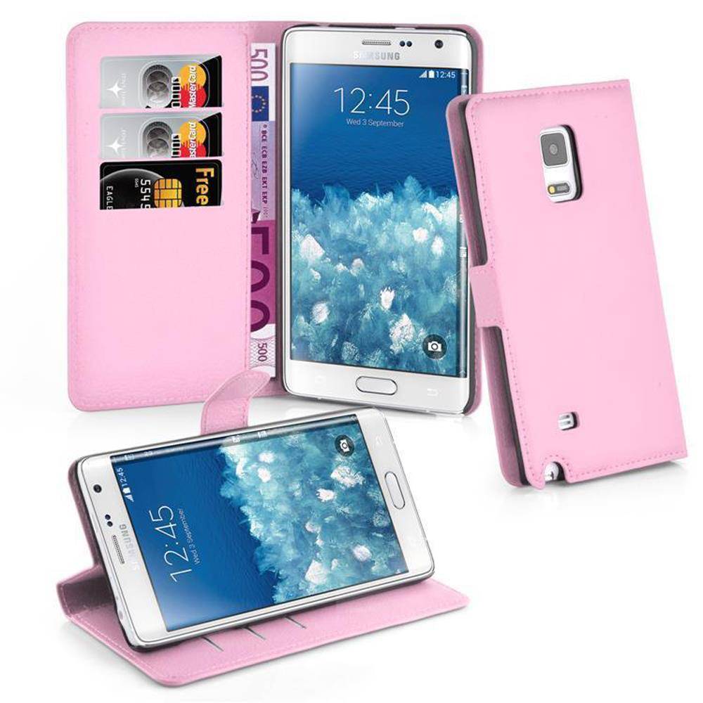 Cadorabo Hülle für Samsung Galaxy NOTE EDGE Schutz Hülle in Rosa Handyhülle Etui Case Cover Magnetverschluss