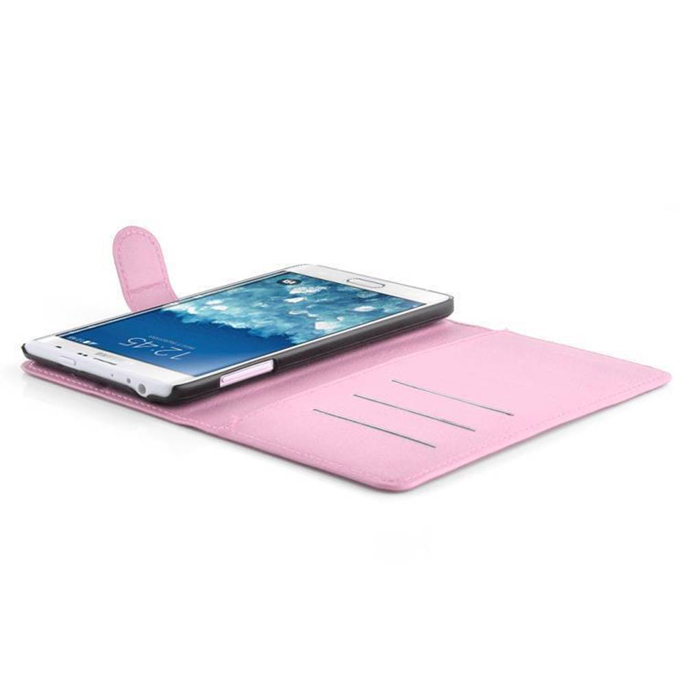 Cadorabo Hülle für Samsung Galaxy NOTE EDGE Schutz Hülle in Rosa Handyhülle Etui Case Cover Magnetverschluss
