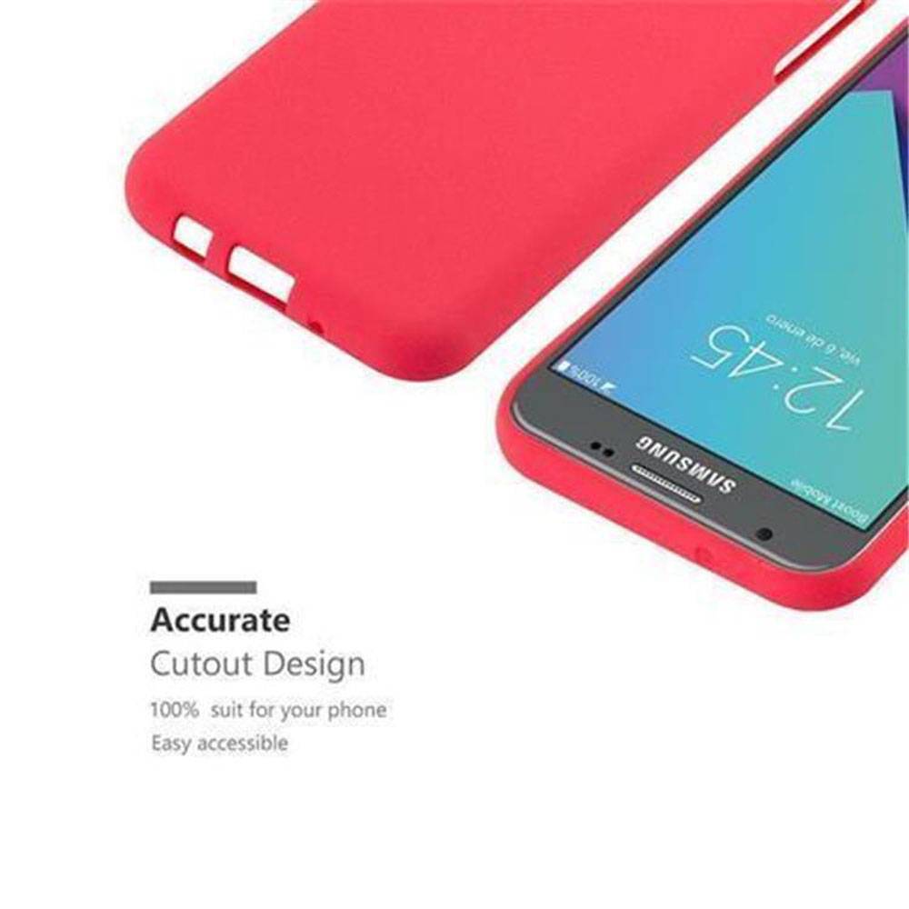 Cadorabo Schutzhülle für Samsung Galaxy J3 2017 US Version Hülle in Rot Handyhülle TPU Etui Cover Case