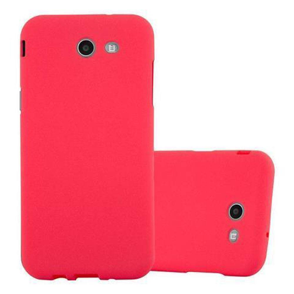 Cadorabo Schutzhülle für Samsung Galaxy J7 2017 US Version Hülle in Rot Handyhülle TPU Etui Cover Case
