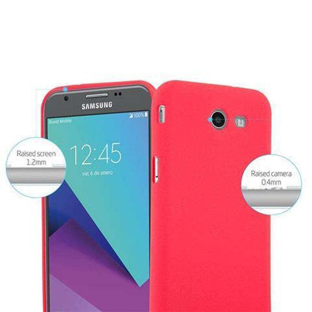 Cadorabo Schutzhülle für Samsung Galaxy J7 2017 US Version Hülle in Rot Handyhülle TPU Etui Cover Case