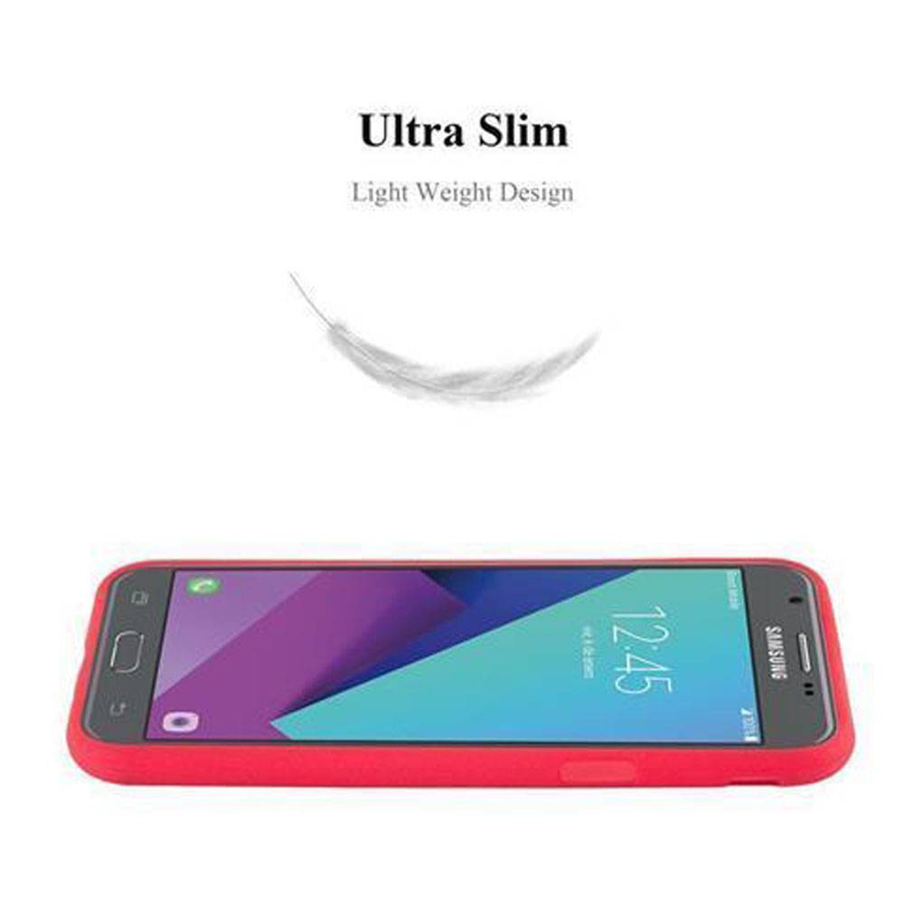 Cadorabo Schutzhülle für Samsung Galaxy J7 2017 US Version Hülle in Rot Handyhülle TPU Etui Cover Case