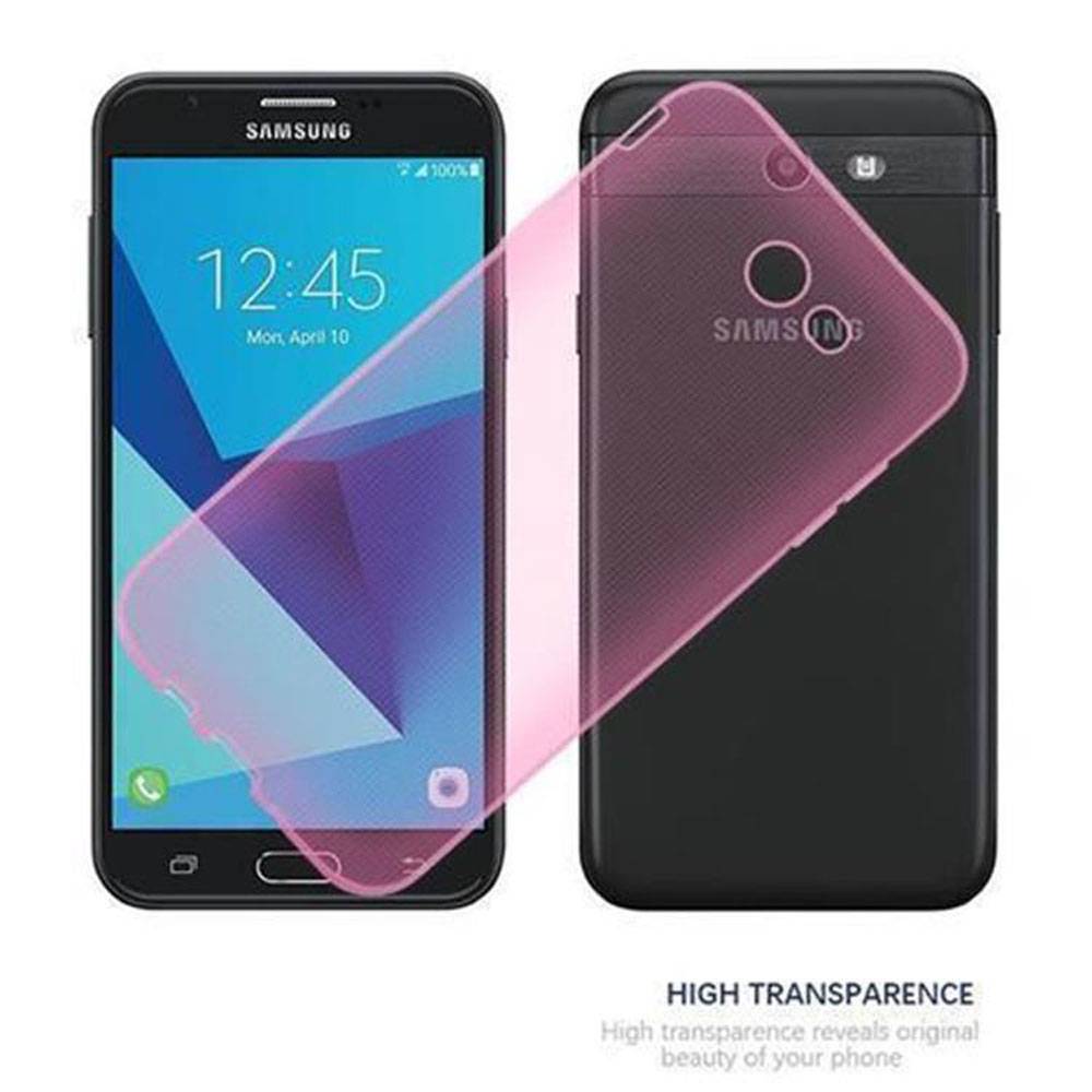Cadorabo Hülle für Samsung Galaxy J7 2017 US Version Schutz Hülle in Pink Schutzhülle TPU Silikon Cover Etui Case