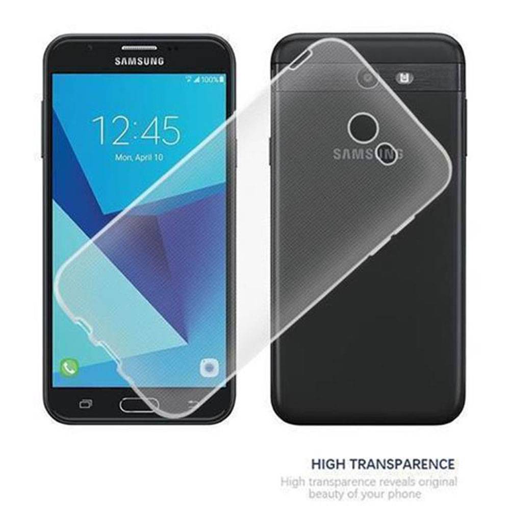 Cadorabo Hülle für Samsung Galaxy J7 2017 US Version Schutz Hülle in Transparent Schutzhülle TPU Silikon Cover Etui Case