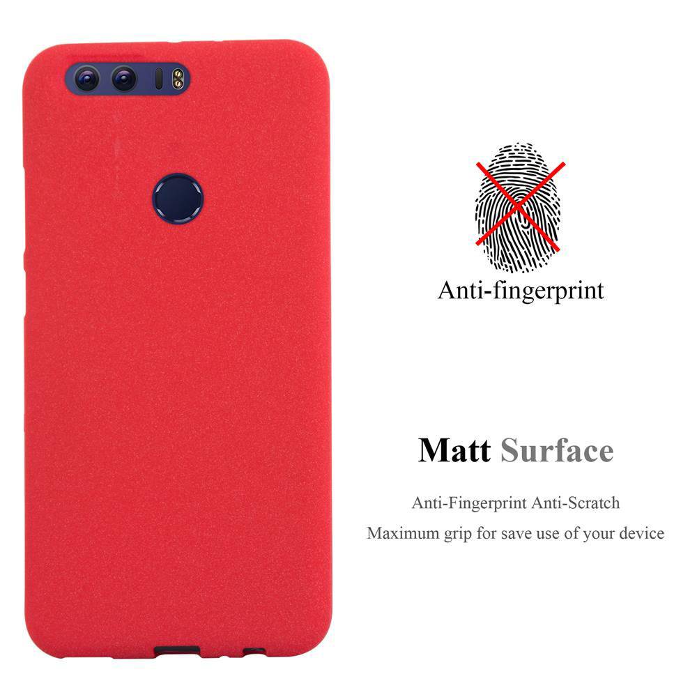 Cadorabo Schutzhülle für Honor 8 / 8 PREMIUM Hülle in Rot Handyhülle TPU Etui Cover Case