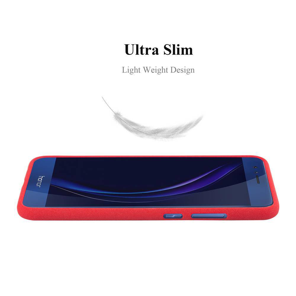 Cadorabo Schutzhülle für Honor 8 / 8 PREMIUM Hülle in Rot Handyhülle TPU Etui Cover Case