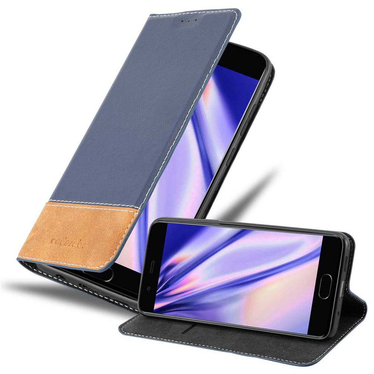 Cadorabo Hülle für Huawei P10 Schutzhülle in Blau SHandyhülle Book Case Etui Kunstleder