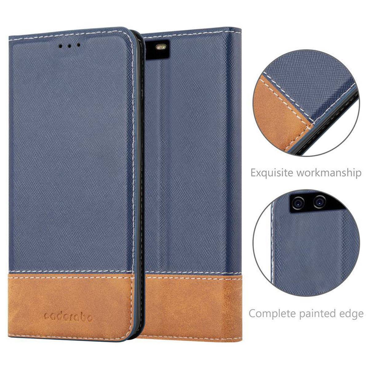 Cadorabo Hülle für Huawei P10 Schutzhülle in Blau SHandyhülle Book Case Etui Kunstleder