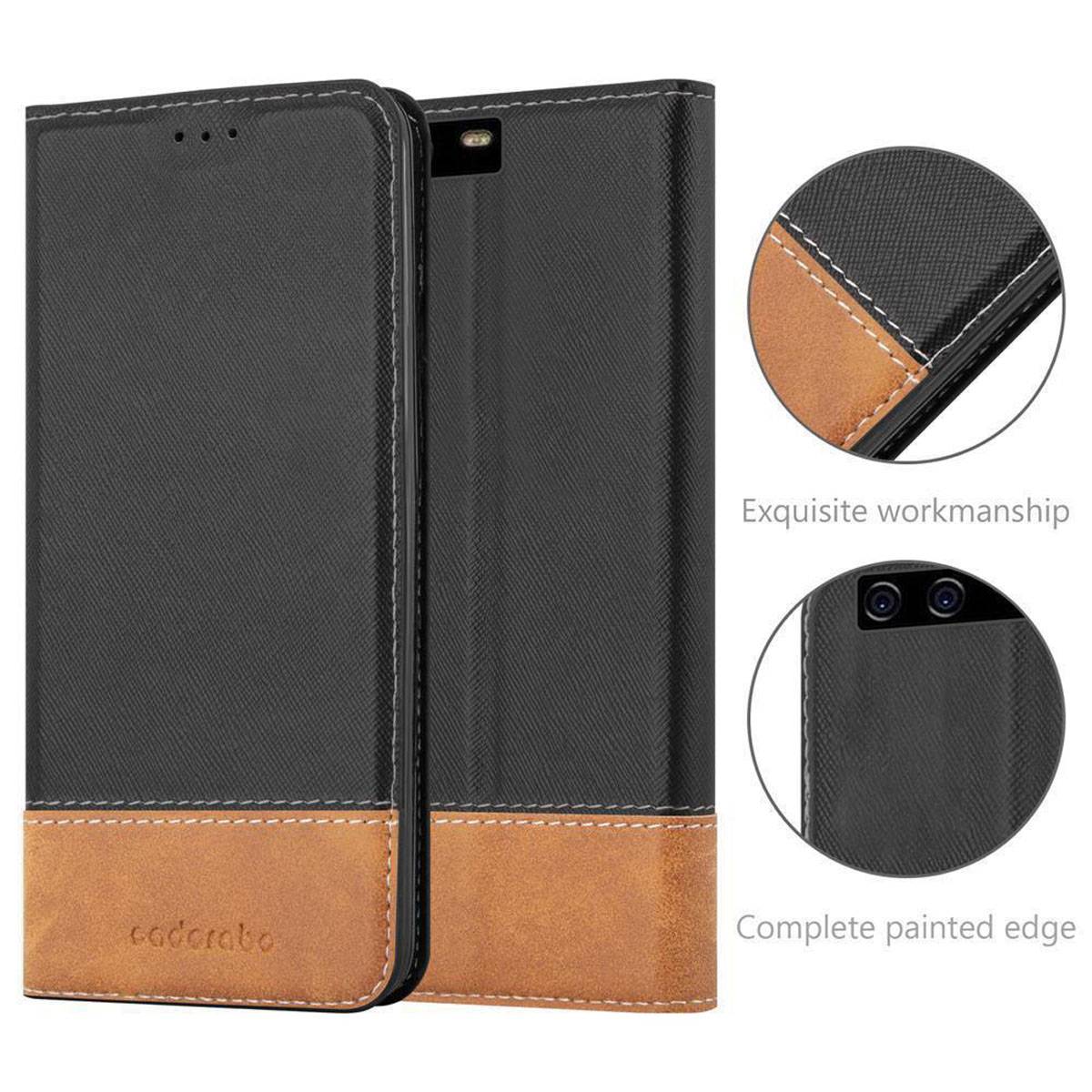 Cadorabo Hülle für Huawei P10 Schutzhülle in Schwarz SHandyhülle Book Case Etui Kunstleder