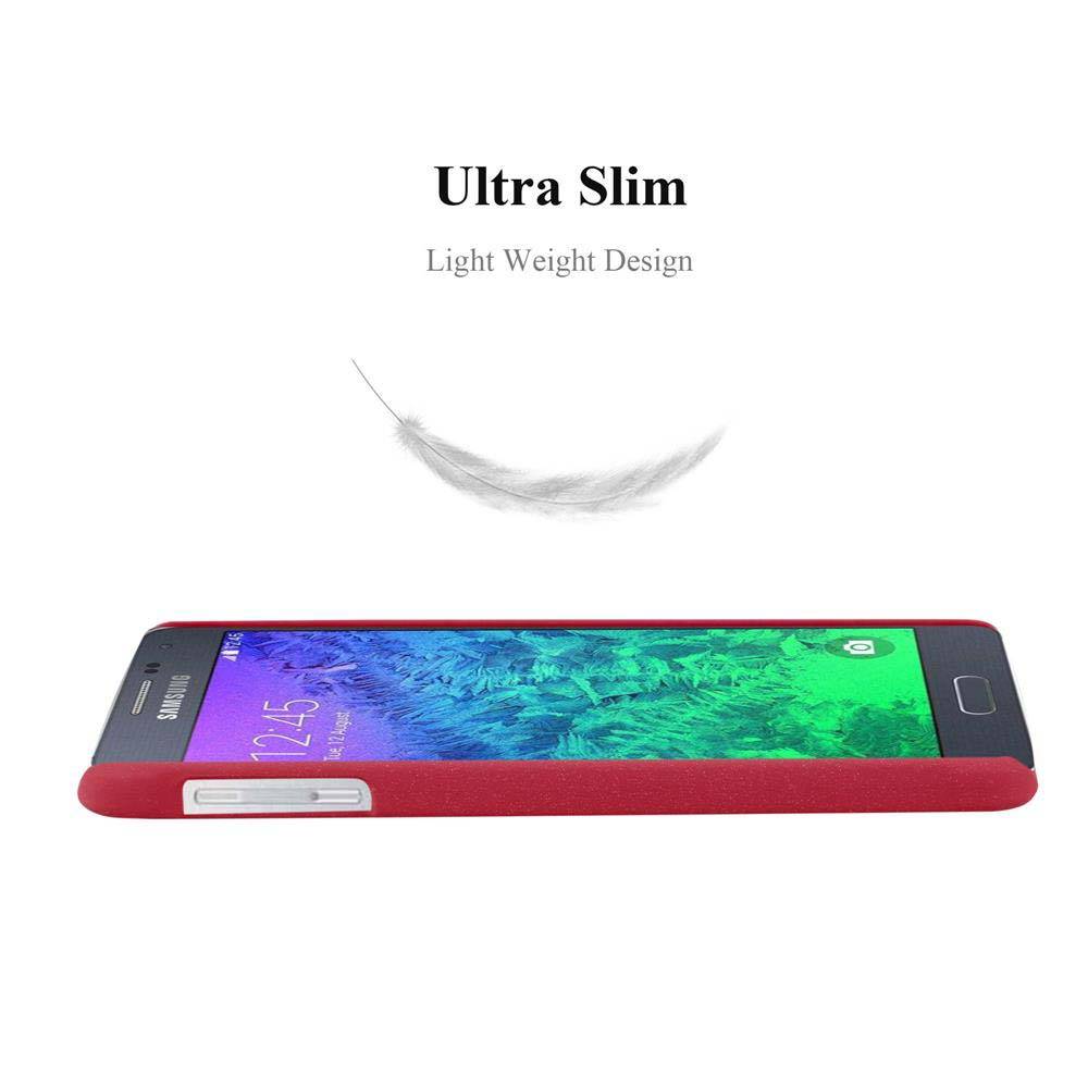 Cadorabo Schutzhülle für Samsung Galaxy ALPHA Hülle in Rot Etui Hard Case Handyhülle Cover