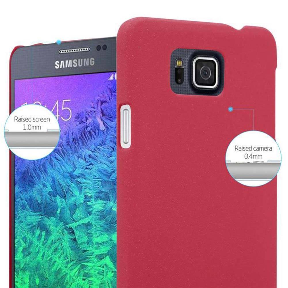 Cadorabo Schutzhülle für Samsung Galaxy ALPHA Hülle in Rot Etui Hard Case Handyhülle Cover