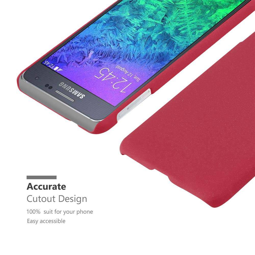 Cadorabo Schutzhülle für Samsung Galaxy ALPHA Hülle in Rot Etui Hard Case Handyhülle Cover