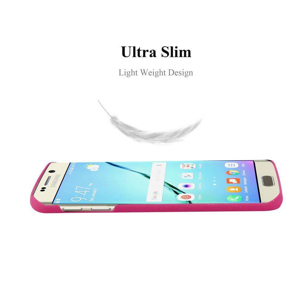 Cadorabo Schutzhülle für Samsung Galaxy S6 EDGE Hülle in Pink Etui Hard Case Handyhülle Cover
