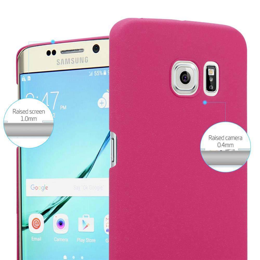 Cadorabo Schutzhülle für Samsung Galaxy S6 EDGE Hülle in Pink Etui Hard Case Handyhülle Cover