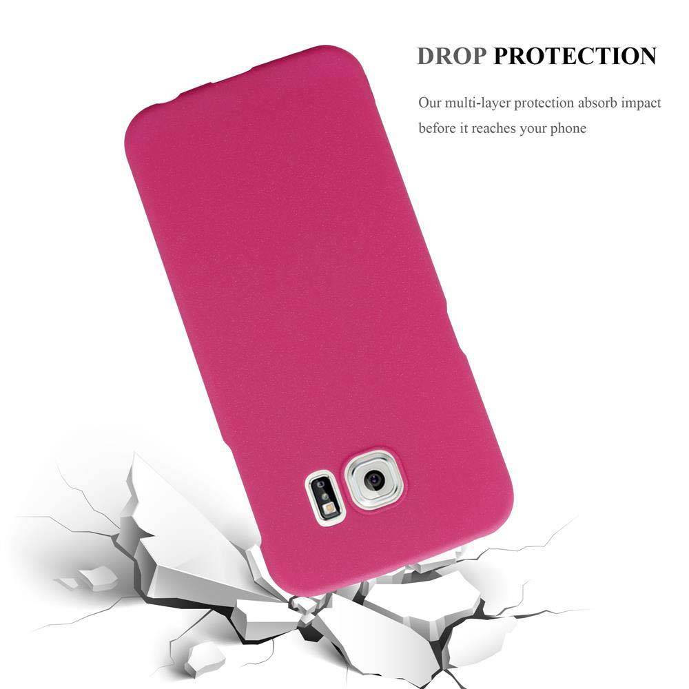 Cadorabo Schutzhülle für Samsung Galaxy S6 EDGE Hülle in Pink Etui Hard Case Handyhülle Cover