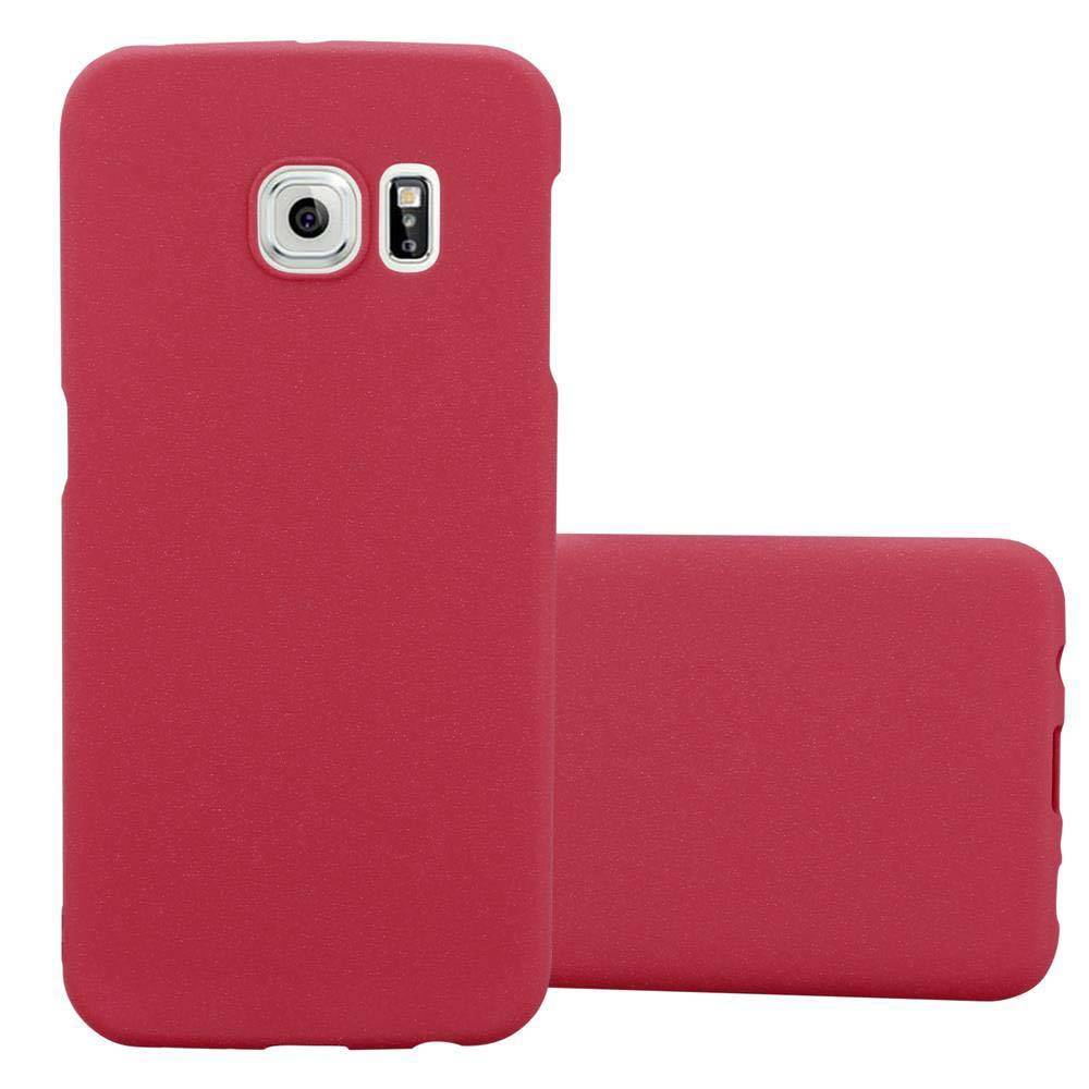 Cadorabo Schutzhülle für Samsung Galaxy S6 EDGE Hülle in Rot Etui Hard Case Handyhülle Cover