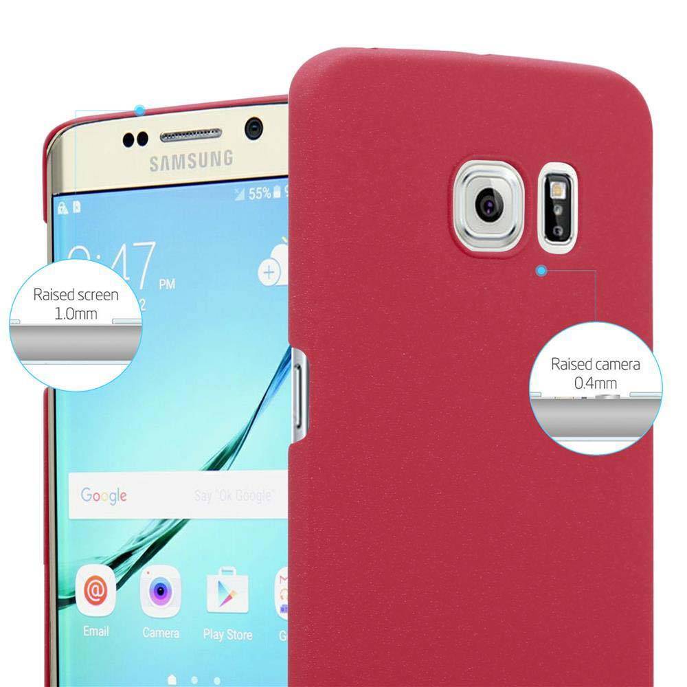 Cadorabo Schutzhülle für Samsung Galaxy S6 EDGE Hülle in Rot Etui Hard Case Handyhülle Cover