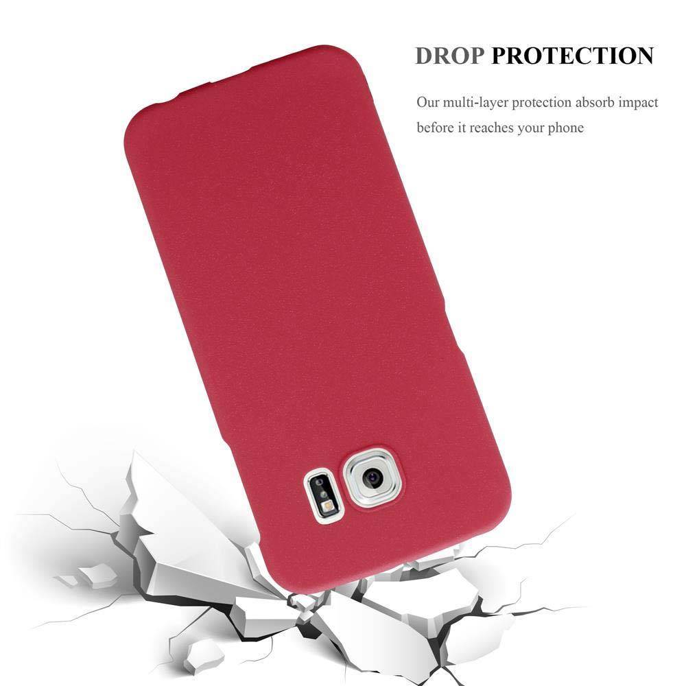 Cadorabo Schutzhülle für Samsung Galaxy S6 EDGE Hülle in Rot Etui Hard Case Handyhülle Cover