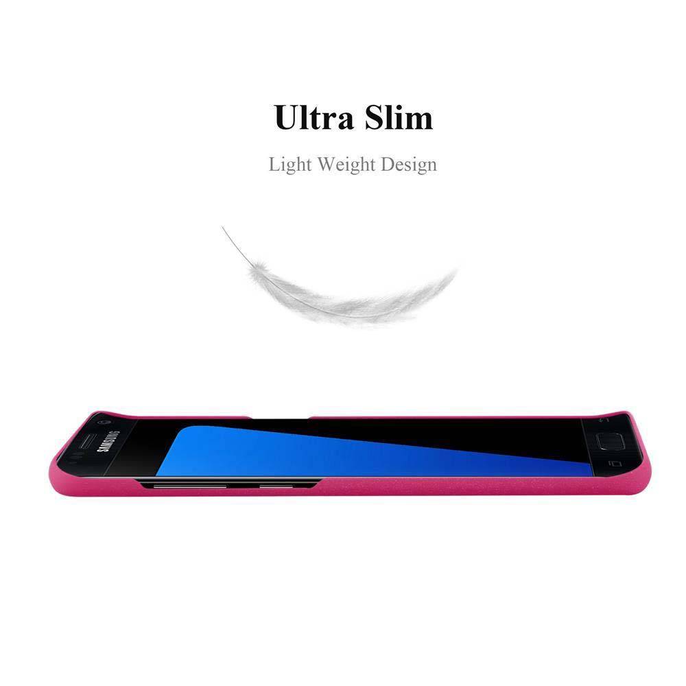 Cadorabo Schutzhülle für Samsung Galaxy S7 EDGE Hülle in Pink Etui Hard Case Handyhülle Cover