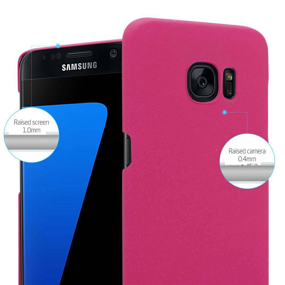 Cadorabo Schutzhülle für Samsung Galaxy S7 EDGE Hülle in Pink Etui Hard Case Handyhülle Cover