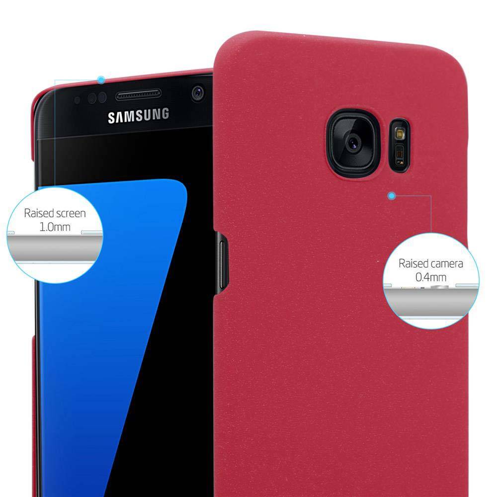 Cadorabo Schutzhülle für Samsung Galaxy S7 EDGE Hülle in Rot Etui Hard Case Handyhülle Cover