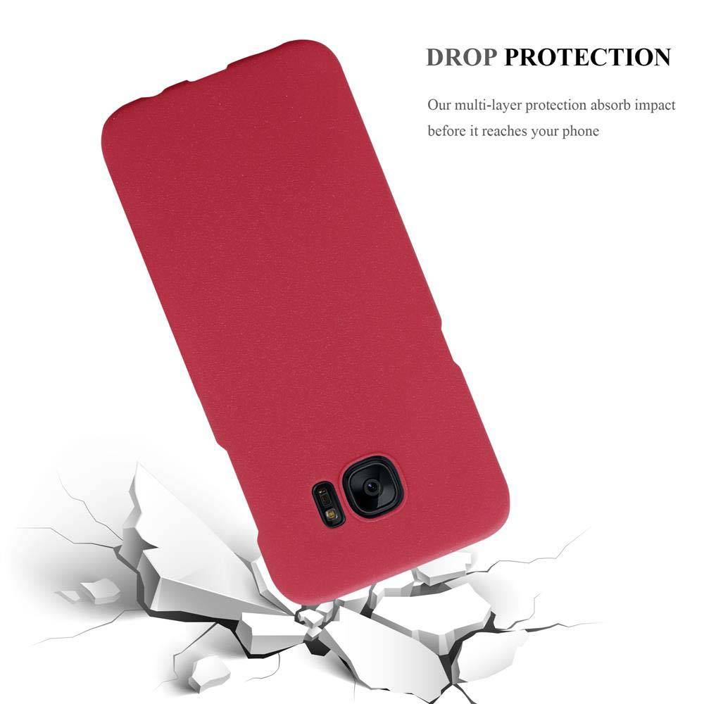 Cadorabo Schutzhülle für Samsung Galaxy S7 EDGE Hülle in Rot Etui Hard Case Handyhülle Cover