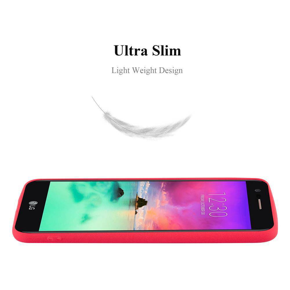 Cadorabo Schutzhülle für LG K10 2017 US Version Hülle in Rot Handyhülle TPU Etui Cover Case
