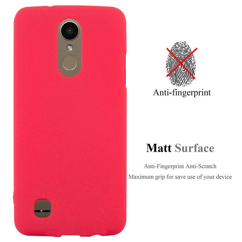 Cadorabo Schutzhülle für LG K10 2017 US Version Hülle in Rot Handyhülle TPU Etui Cover Case