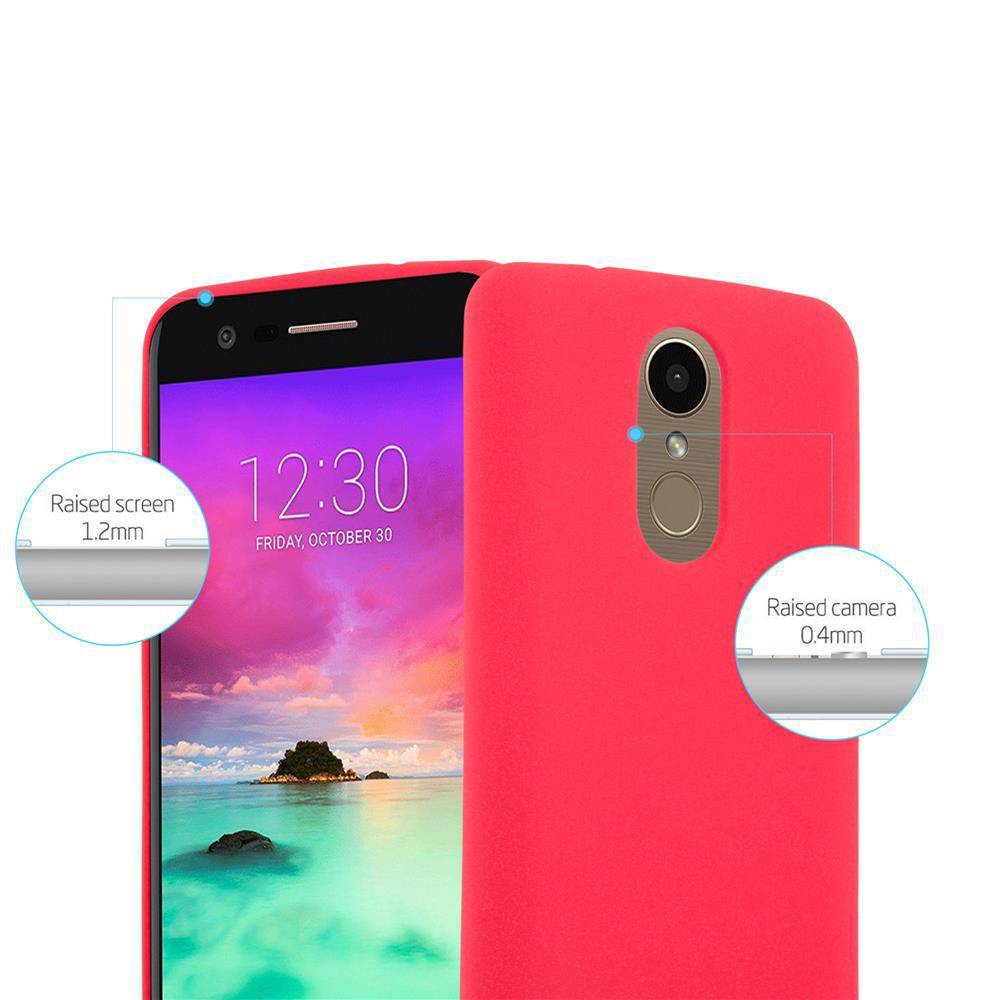 Cadorabo Schutzhülle für LG K10 2017 US Version Hülle in Rot Handyhülle TPU Etui Cover Case