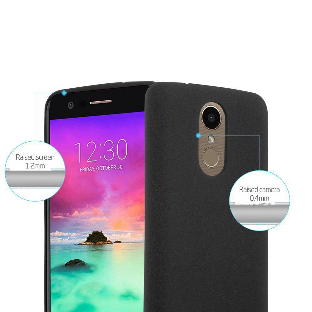 Cadorabo Schutzhülle für LG K10 2017 US Version Hülle in Schwarz Handyhülle TPU Etui Cover Case