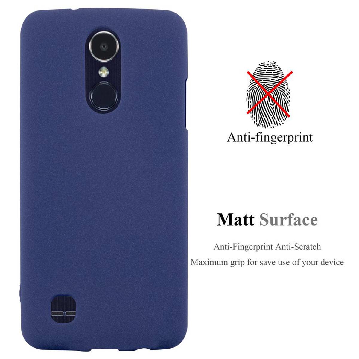 Cadorabo Schutzhülle für LG K8 2017 US Version Hülle in Blau Handyhülle TPU Etui Cover Case