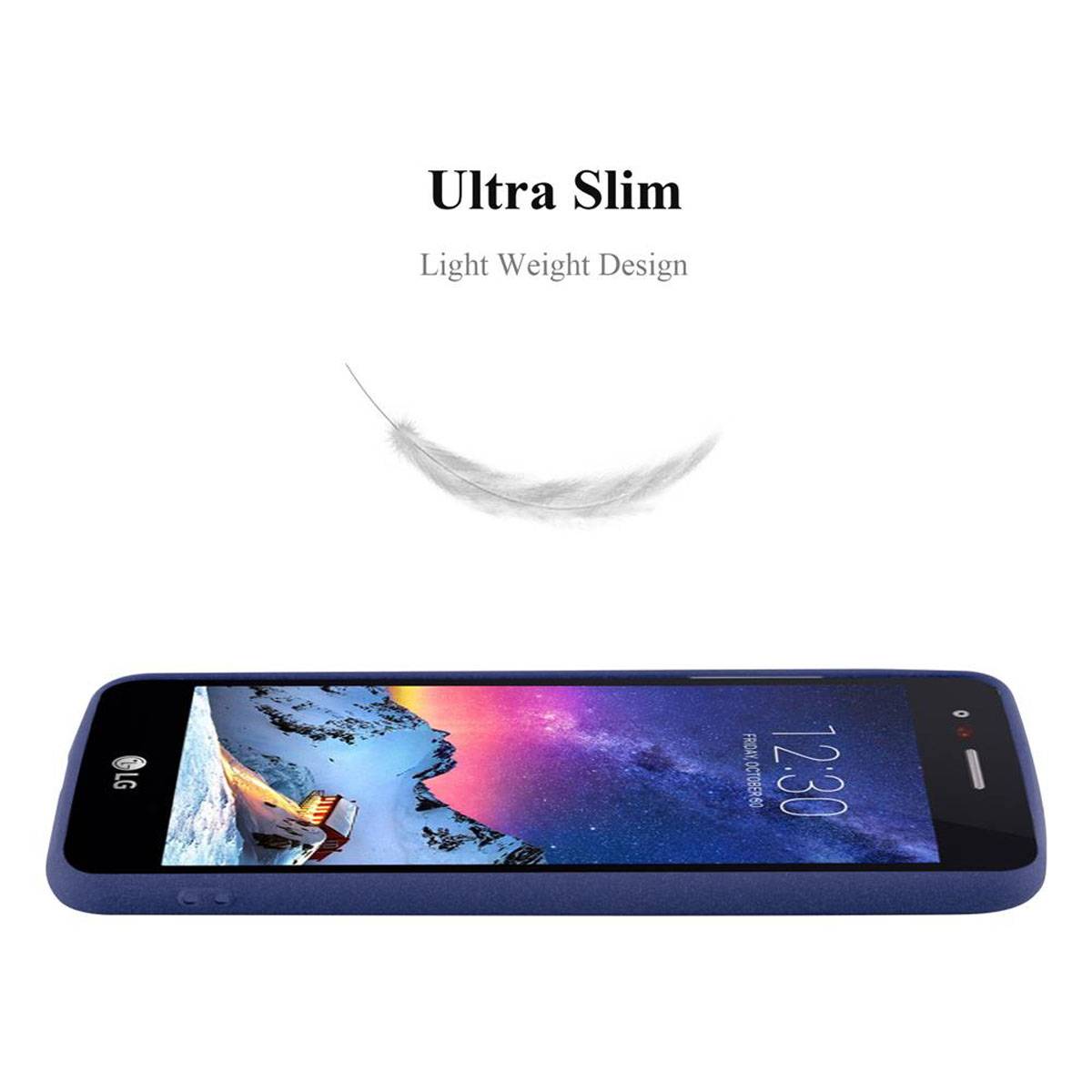 Cadorabo Schutzhülle für LG K8 2017 US Version Hülle in Blau Handyhülle TPU Etui Cover Case