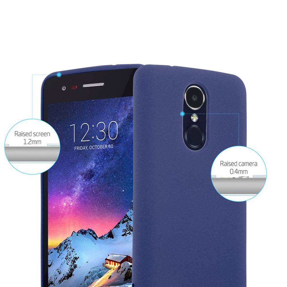 Cadorabo Schutzhülle für LG K8 2017 US Version Hülle in Blau Handyhülle TPU Etui Cover Case