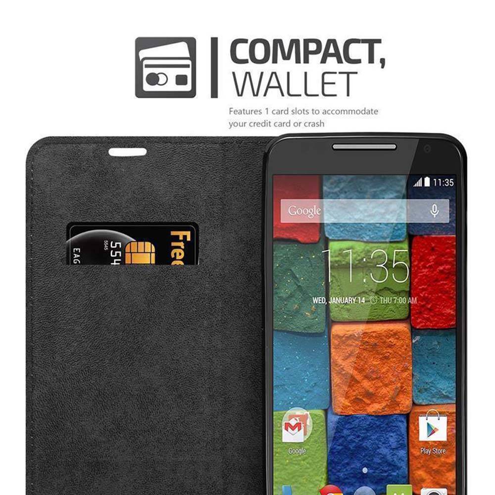 Cadorabo Hülle für Motorola MOTO X2 Schutz Hülle in Braun Handyhülle Etui Case Cover Magnetverschluss