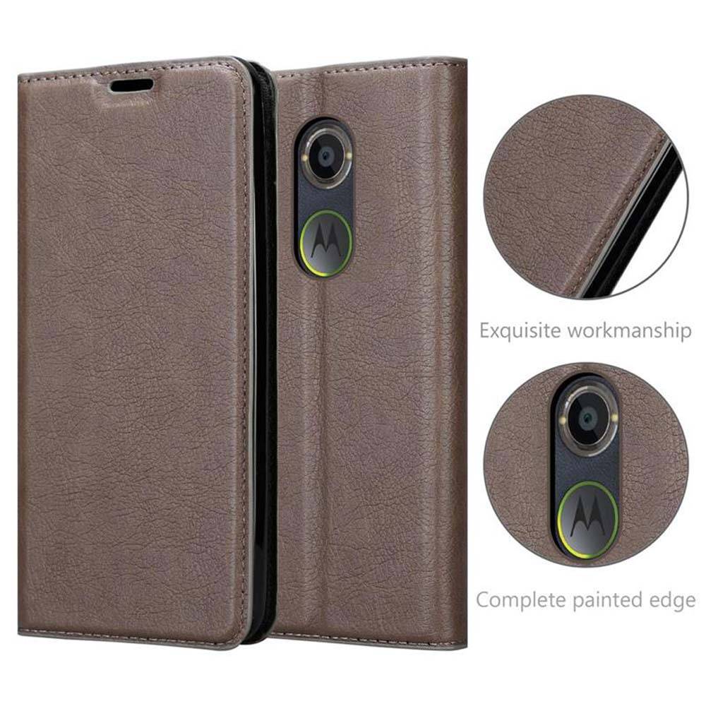 Cadorabo Hülle für Motorola MOTO X2 Schutz Hülle in Braun Handyhülle Etui Case Cover Magnetverschluss