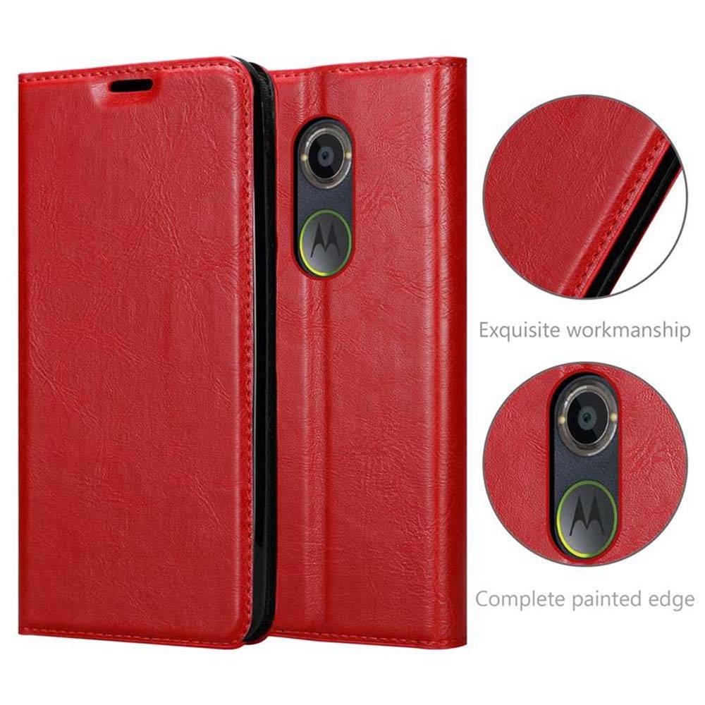 Cadorabo Hülle für Motorola MOTO X2 Schutz Hülle in Rot Handyhülle Etui Case Cover Magnetverschluss