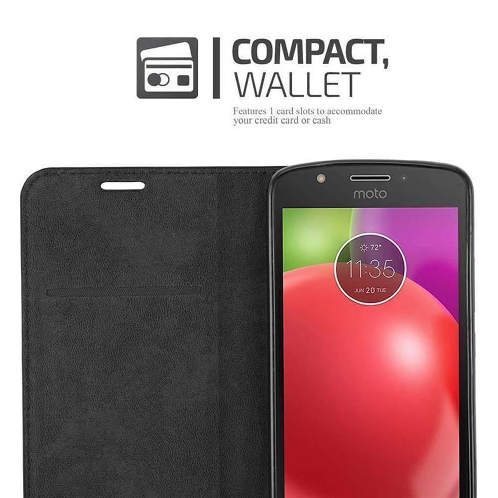 Cadorabo Hülle für Motorola MOTO E4 PLUS Schutz Hülle in Schwarz Handyhülle Etui Case Cover Magnetverschluss
