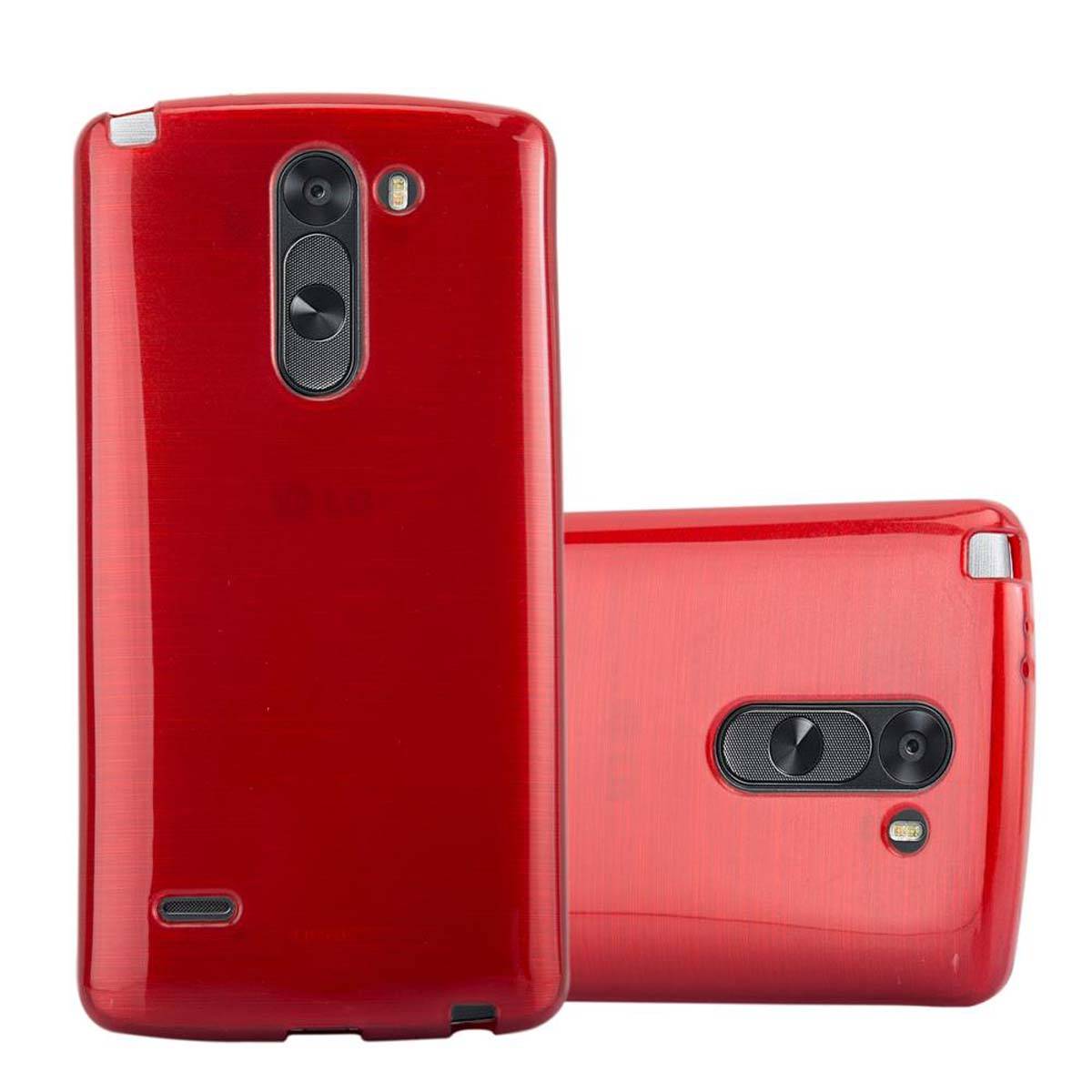 Cadorabo Hülle für LG G3 STYLUS Schutz Hülle in Rot Schutzhülle TPU Silikon Etui Case Cover