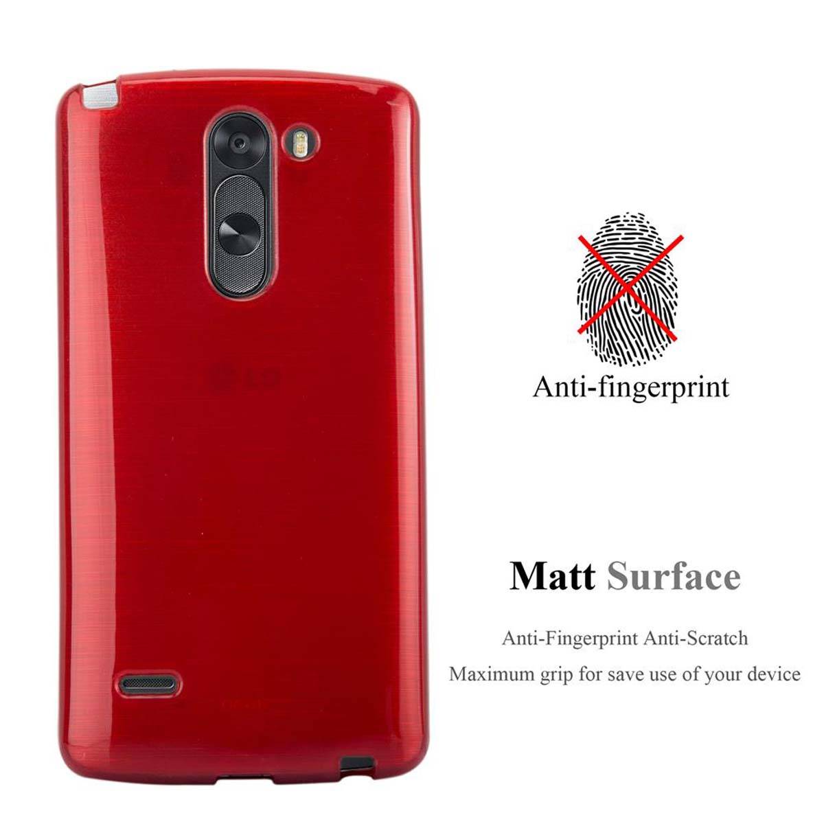 Cadorabo Hülle für LG G3 STYLUS Schutz Hülle in Rot Schutzhülle TPU Silikon Etui Case Cover